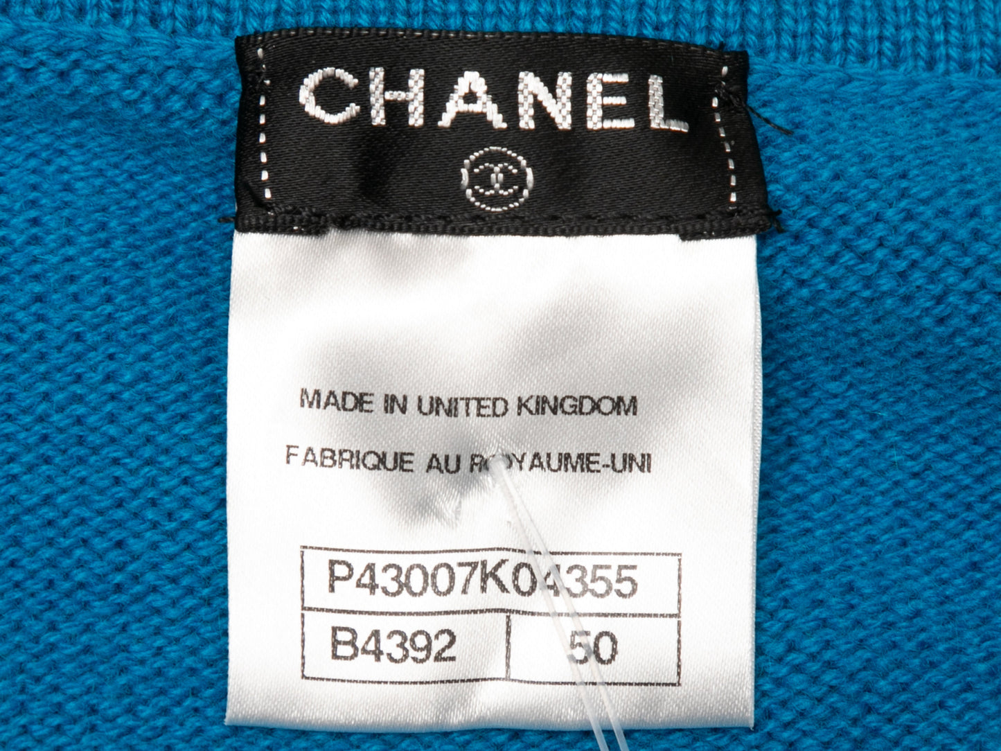 Cerulean & White Chanel Cashmere Cardigan Size FR 50