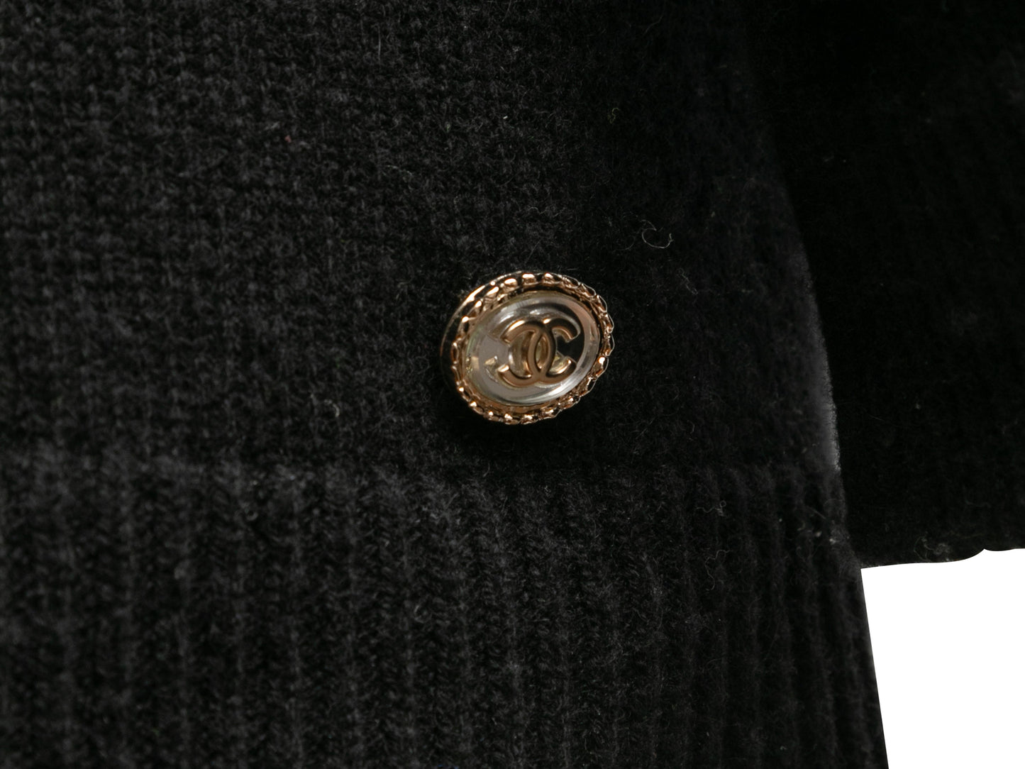 Black & Multicolor Chanel Cashmere-Blend Logo Knit Sweater Size FR 36