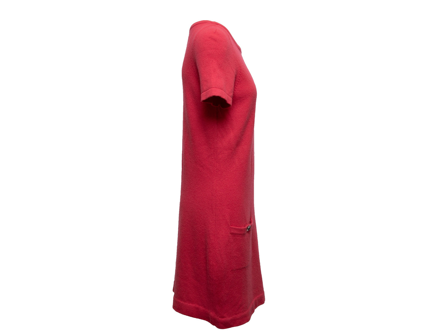Coral Chanel Fall/Winter 2009 Cashmere Knit Dress Size FR 44