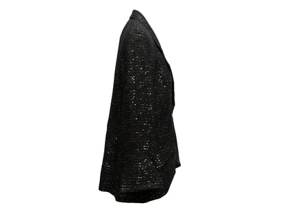 Black & Silver Chanel Cruise 2011 St. Tropez Tweed Blazer Size FR 48