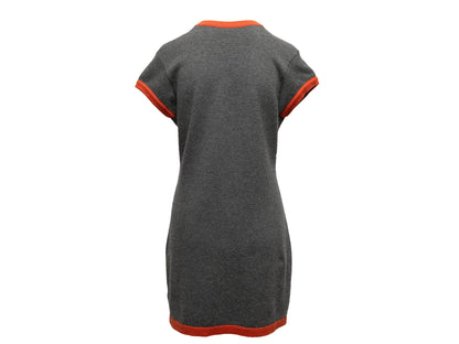 Grey & Orange Chanel Cashmere Knit Dress Size US L