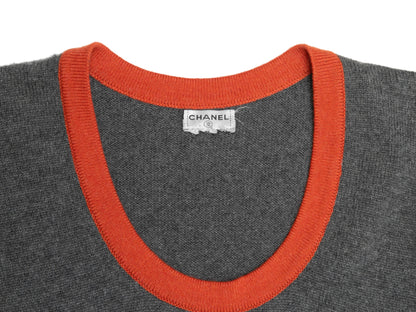 Grey & Orange Chanel Cashmere Knit Dress Size US L