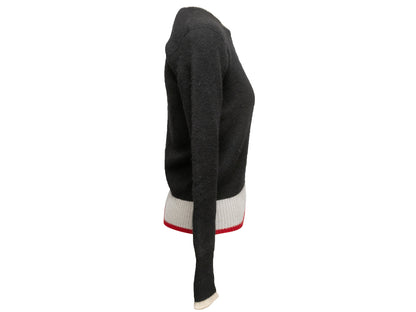 Black & Cream Chanel Cashmere Intarsia CC Sweater Size FR 40