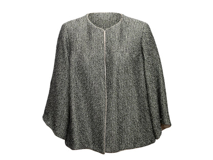Black & Multicolor Chanel Alpaca-Blend Tweed Jacket Size FR 44