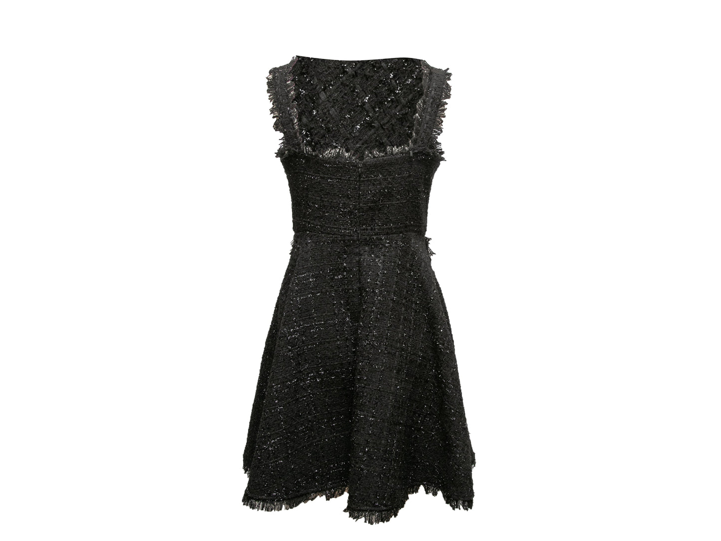 Black Chanel Tweed Sleeveless Dress Size FR 40
