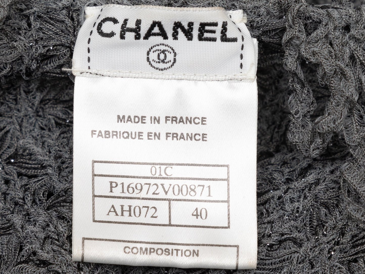 Grey Chanel Fringe-Trimmed Cardigan Size EU 40