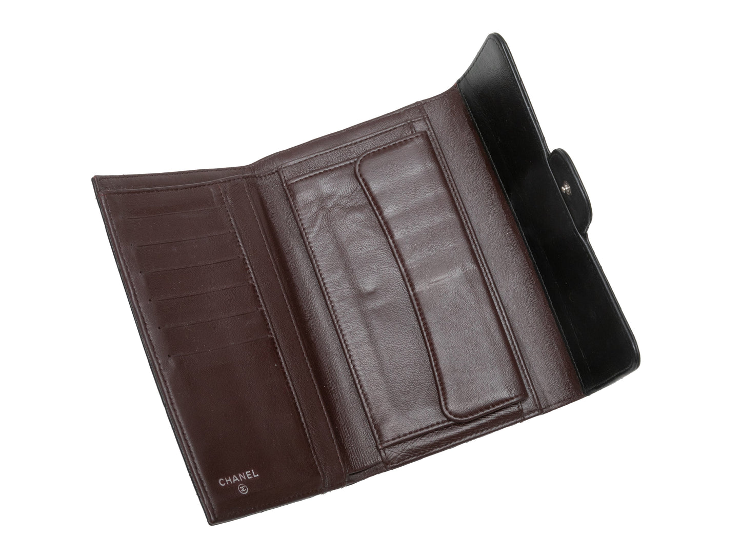 Black Chanel Quilted Lambskin Continental Wallet