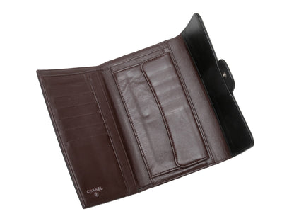 Black Chanel Quilted Lambskin Continental Wallet