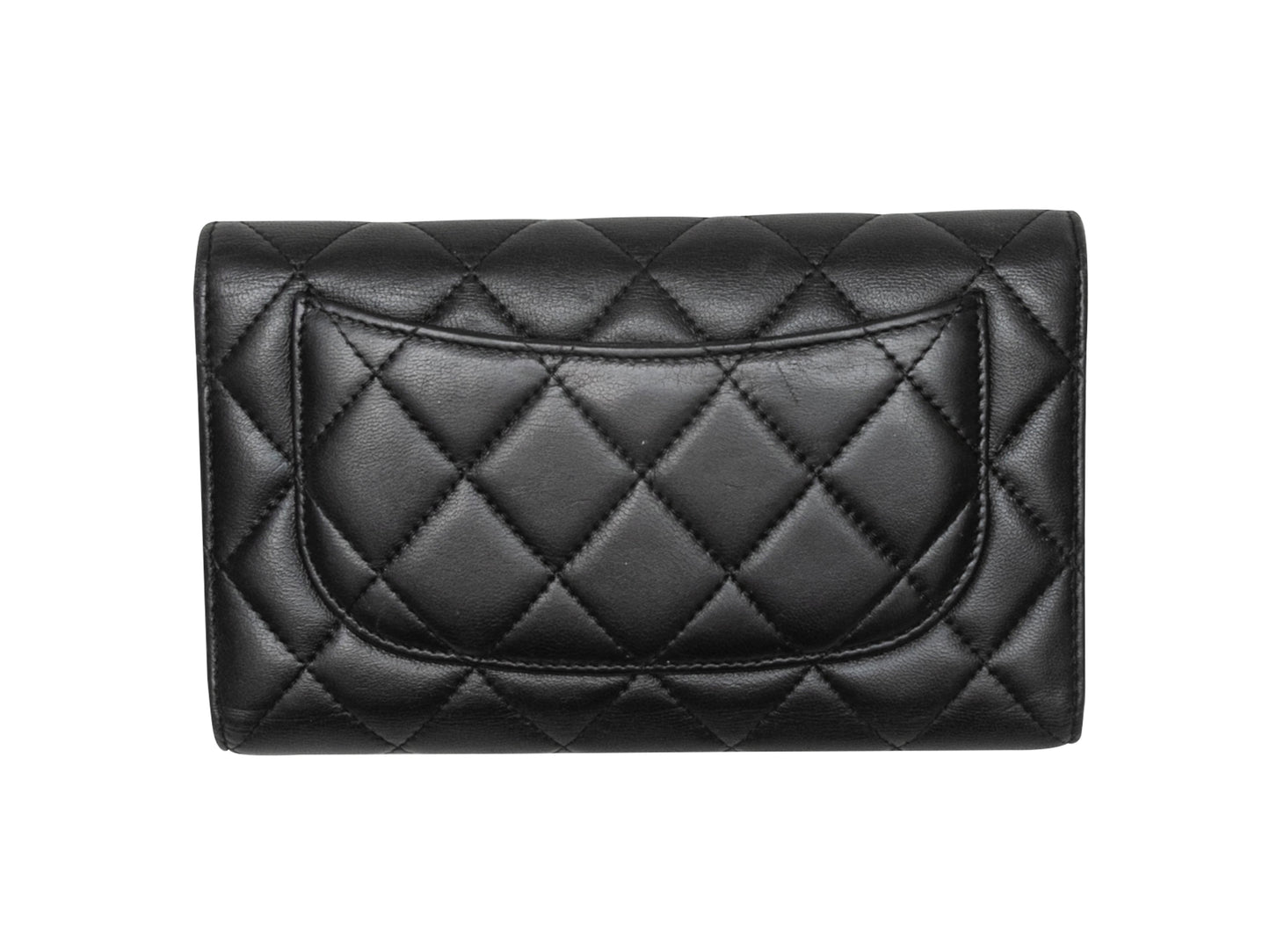 Black Chanel Quilted Lambskin Continental Wallet