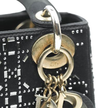 Christian Dior Cannage Mini Lady Dior Satin Crystal