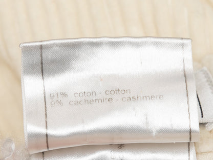 Cream Chanel Fall/Winter 2006 Corduroy Pants Size FR 38