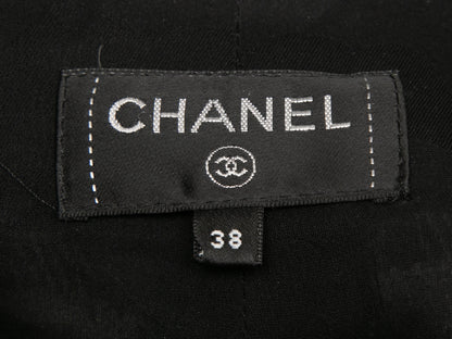 Black & White Chanel Plaid Wide-Leg Trousers Size FR 38