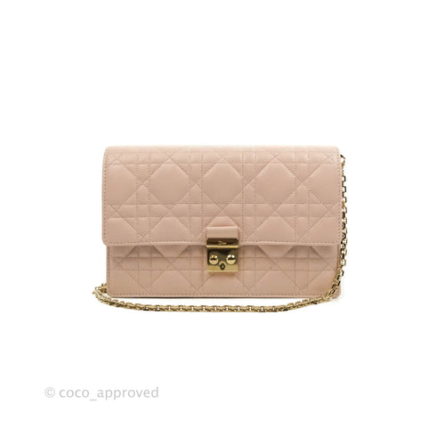 Christian Dior Miss Dior WOC Cannage Pink Lambskin Gold Hardware