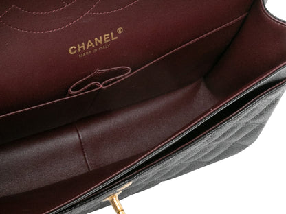 Black Chanel 2017 Classic Jumbo Caviar Double Flap Bag