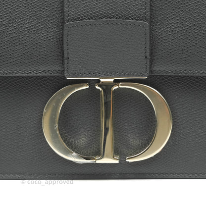 Christian Dior 30 Montaigne with Chain Black Grained Calfskin