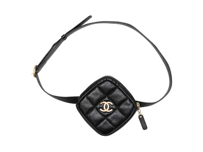 Black Chanel 20K Quilted Diamond Waist Bag