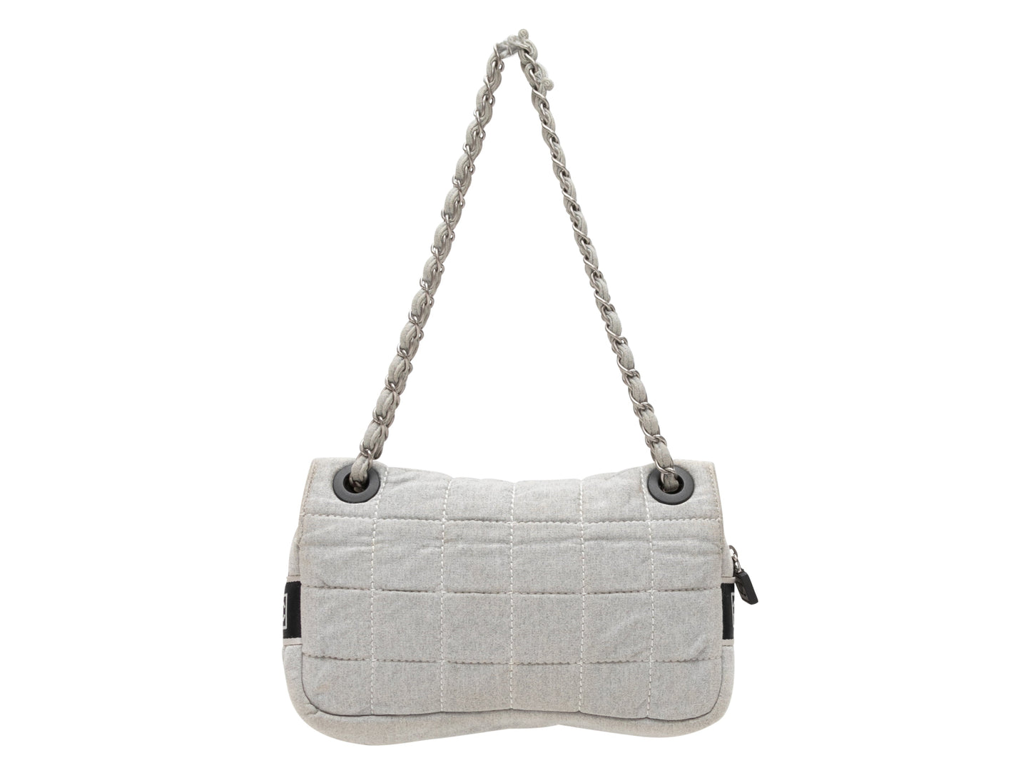 Grey Chanel 2006 Quilted Jersey Shoulder Bag