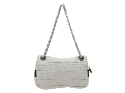 Grey Chanel 2006 Quilted Jersey Shoulder Bag