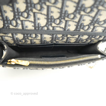 Christian Dior 30 Montaigne Blue Oblique Jacquard 2-in-1 Pouch