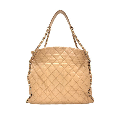 Chanel 2011 Quilted Chain Me Hobo Beige Clair