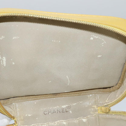 CHANEL Vanity COCO Mark Pouch Caviar Skin Yellow Gold CC 100001