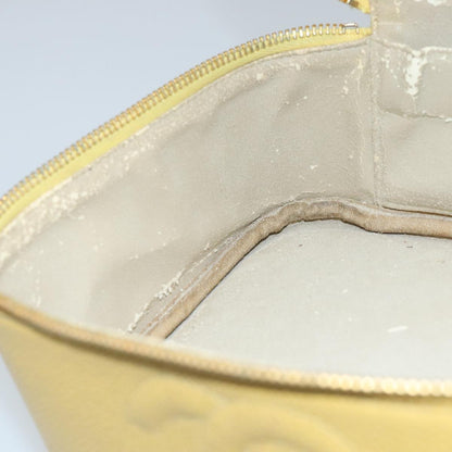 CHANEL Vanity COCO Mark Pouch Caviar Skin Yellow Gold CC 100001