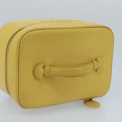 CHANEL Vanity COCO Mark Pouch Caviar Skin Yellow Gold CC 100001