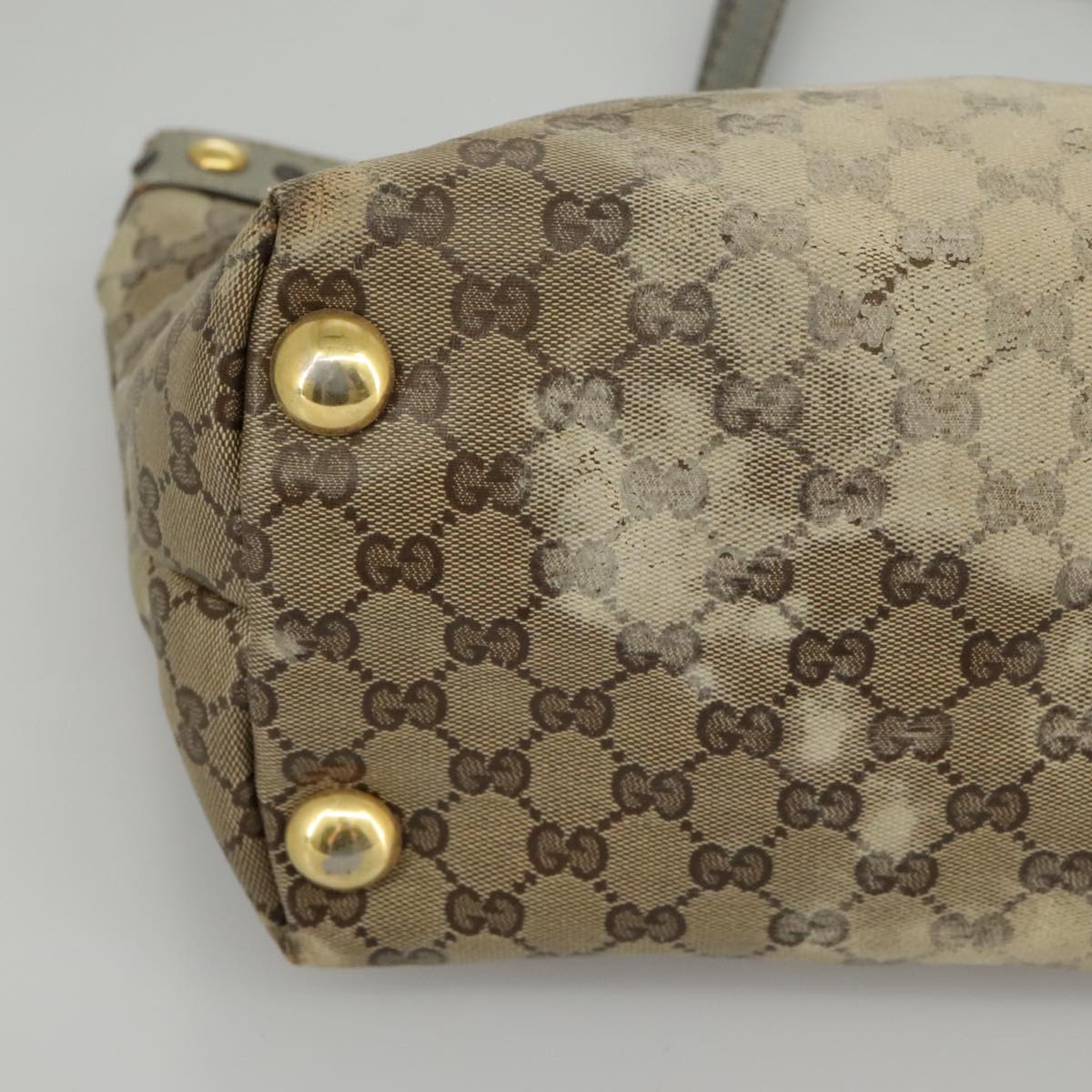 GUCCI GG Crystal Tote Bag Beige Gold 207291  100022
