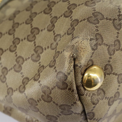 GUCCI GG Crystal Tote Bag Beige Gold 207291  100022