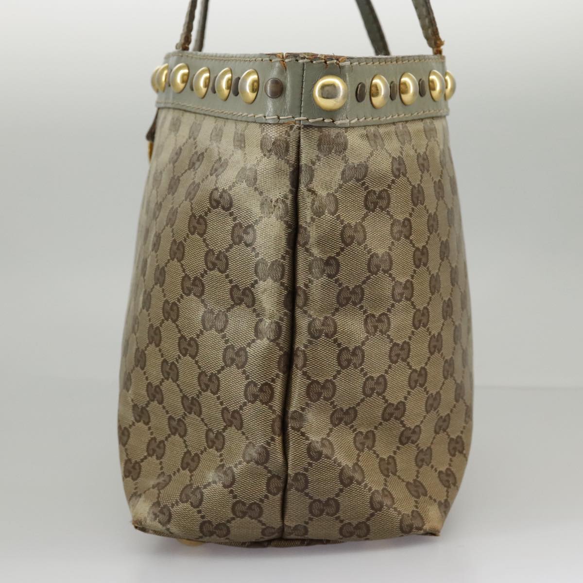 GUCCI GG Crystal Tote Bag Beige Gold 207291  100022