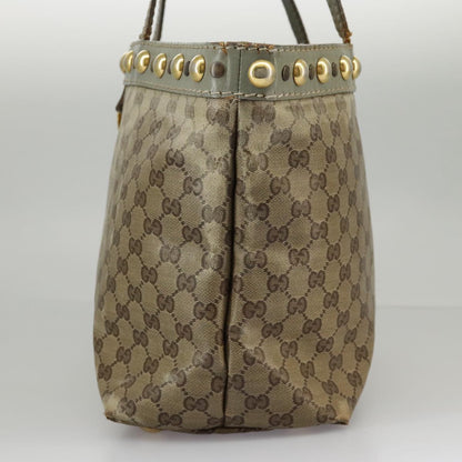 GUCCI GG Crystal Tote Bag Beige Gold 207291  100022