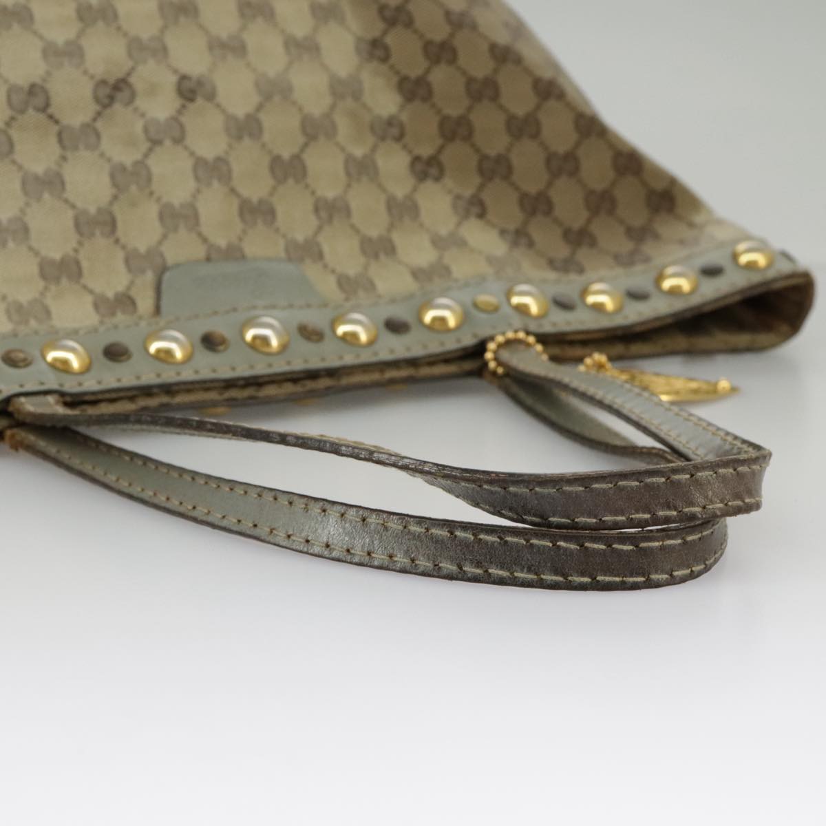 GUCCI GG Crystal Tote Bag Beige Gold 207291  100022