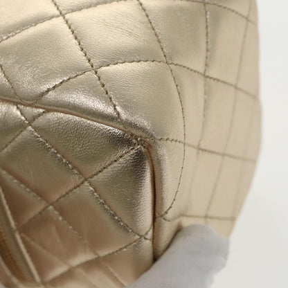 CHANEL Matelasse Chain Hand Bag Lamb Skin Gold CC 100060A