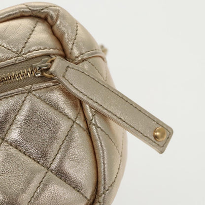 CHANEL Matelasse Chain Hand Bag Lamb Skin Gold CC 100060A