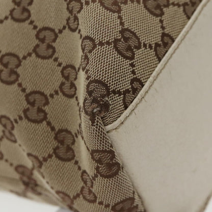GUCCI GG Canvas Tote Bag Beige Gold 153009  100143
