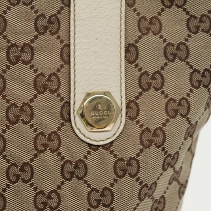 GUCCI GG Canvas Tote Bag Beige Gold 153009  100143