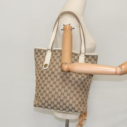 GUCCI GG Canvas Tote Bag Beige Gold 153009  100143