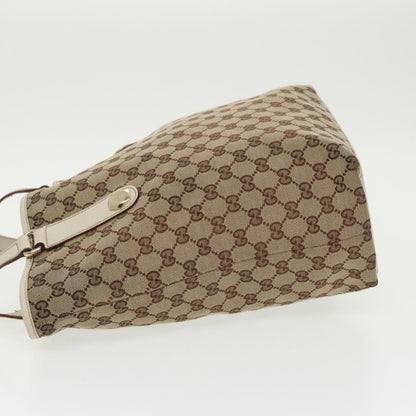 GUCCI GG Canvas Tote Bag Beige Gold 153009  100143