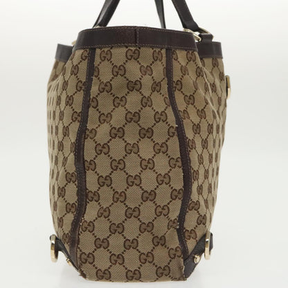 GUCCI GG Canvas Tote Bag Beige Gold 141472  100144
