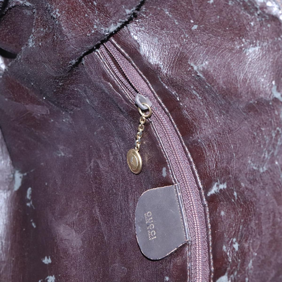 GUCCI Bamboo Shoulder Bag Suede Leather 2way Brown Gold  100190