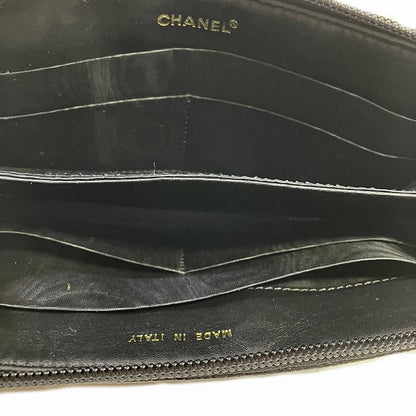 Chanel Caviar Skin Coco Mark Long Wallet