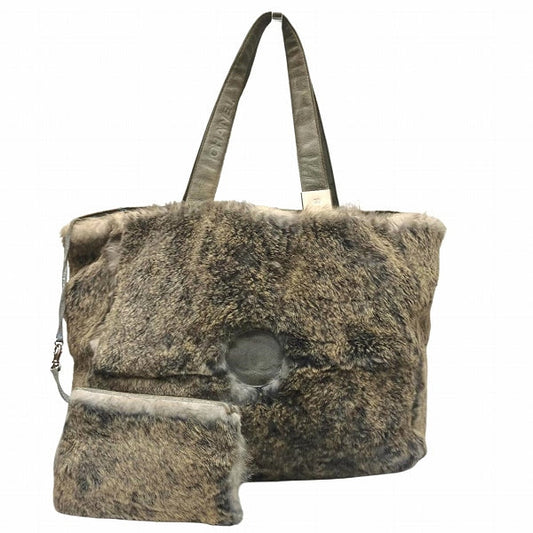 Chanel Rabbit Fur Suede Tote Bag