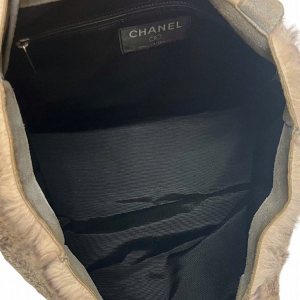 Chanel Rabbit Fur Suede Tote Bag