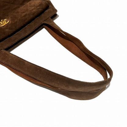 Chanel Suede Brown Shoulder Tote Bag
