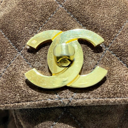 Chanel Suede Brown Shoulder Tote Bag