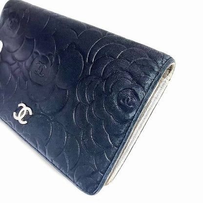Chanel Camellia Leather Long Wallet