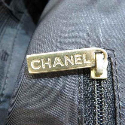 Chanel Nylon Jacquard Leather Tote Bag