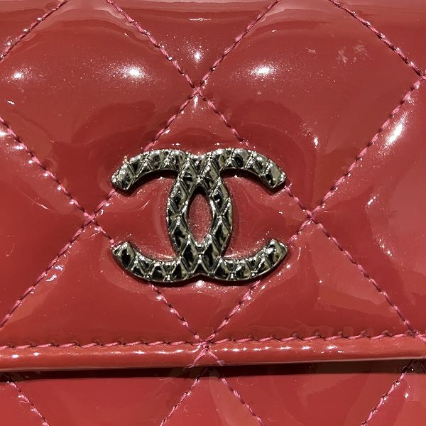 Chanel Patent Matelasse Coco Mark Long Wallet