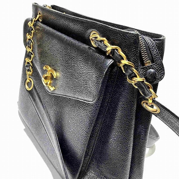 Chanel Caviar Coco Mark Chain Tote Bag A04566