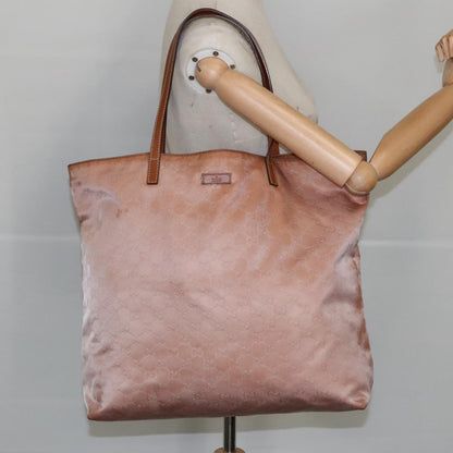 GUCCI GG Canvas Tote Bag Gold Pink 295252  100343